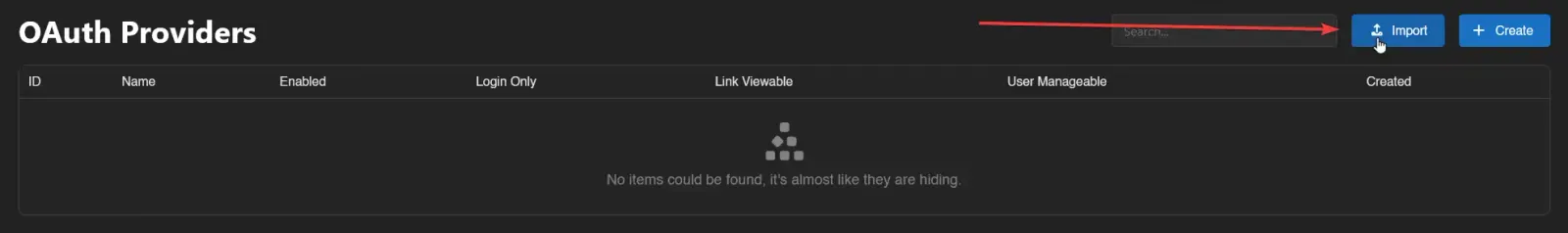 Import OAuth Button